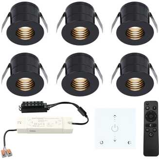 6x Betty - Mini LED spotjes 12V IP44 Dimbaar via Zwart
