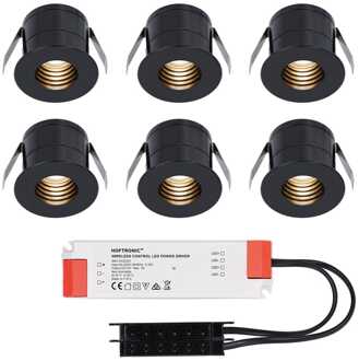 6x Betty - Mini LED spotjes 12V IP44 Zwart