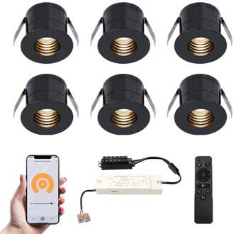 6x Betty - Mini LED spotjes 12V IP44 Zwart