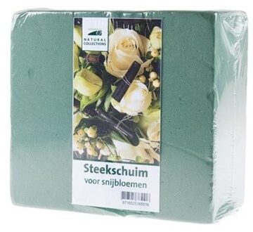 6x blok groen steekschuim/oase - vochtig/nat gebruik - 20 x 7 x 10 cm