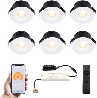 6x Cadiz - Mini LED spotjes 12V IP44 Wit
