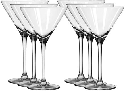 6x Cocktail/Martini glazen 260 ml in luxe doos - Cocktailglazen Transparant