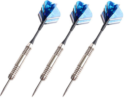 6x Dartpijlen set in opbergetui zwart/blauw 24 grams - Dartpijlen