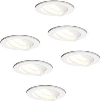 6x Dublin - LED Inbouwspots Wit Kantelbaar