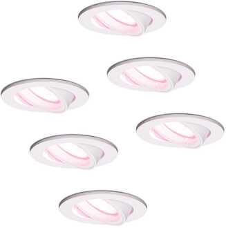 6x Dublin Smart Inbouwspots RGBWW IP20 Wit