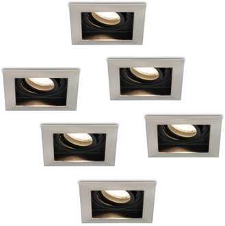 6x Durham - LED Inbouwspots Aluminium Kantelbaar