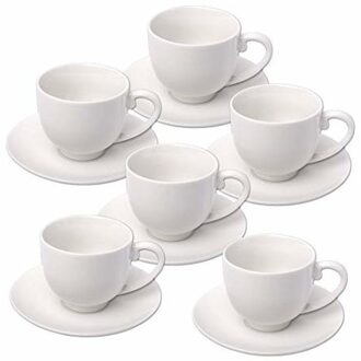 6x Espresso koffiekopjes en schotels set - Keuken/koffie accessoires