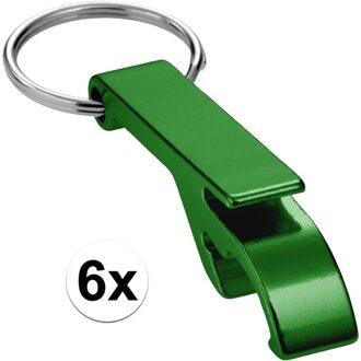 6x Flesopener sleutelhanger groen - Action products