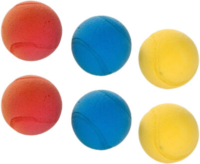 6x Foam/soft ballen gekleurd 7 cm
