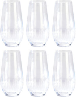 6x Fris/sap/water glazen 58 cl/580 ml van kristalglas - Longdrinkglazen Transparant