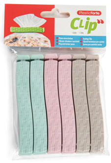 6x Gekleurde keuken afsluitclips / vershoudclips 11 cm - Vershoudknijpers
