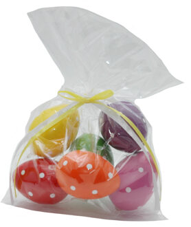 6x Gekleurde plastic/kunststof decoratie eieren/Paaseieren 6 cm