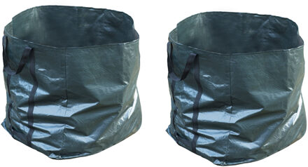 6x Groene vierkante tuinafvalzakken opvouwbaar 227 liter