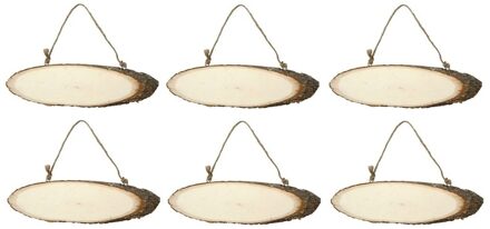 6x Hobby boomstam ophang bord 23 cm - Hobby Decoratie