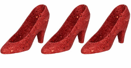 6x Kersthangers rode hakken/pumps 10 cm kerstboomversiering