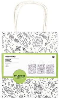 6x Knutsel papieren tassen/tasjes om in te kleuren voor kinderen - Hobbymateriaal/knutselmateriaal tas inkleuren