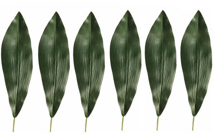 6x Kunst Aspidistra blad 75 cm donkergroen - kunstplant