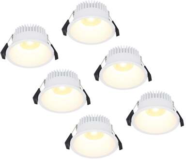 6x - LED Inbouwspots Badkamer IP44 Wit