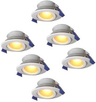 6x - LED Inbouwspots Badkamer IP65 Wit