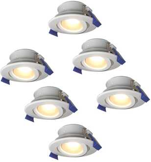 6x - LED Inbouwspots Badkamer IP65 Wit