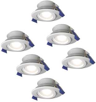 6x - LED Inbouwspots Badkamer IP65 Wit