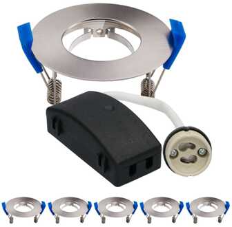 6x - LED Inbouwspots Badkamer IP65 Zilver