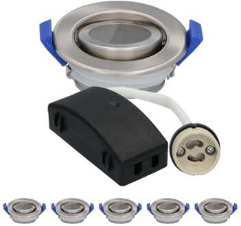 6x - LED Inbouwspots Badkamer IP65 Zilver