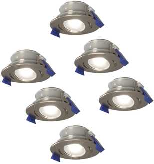 6x - LED Inbouwspots Badkamer IP65 Zilver