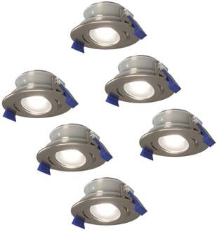 6x - LED Inbouwspots Badkamer IP65 Zilver