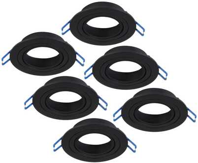 6x - LED Inbouwspots Zwart