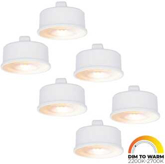 6x LED Module - Dimbaar - 3.8W 220lm - Dim to warm - Vervangt 50 Watt - GU10 fitting - Plat - Universele fitting Wit