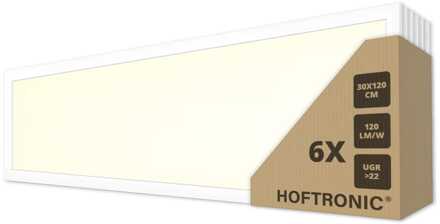 6x LED Paneel - 30 x 120 cm - 36 Watt - 4320lm (120lm/W) - 3000K warm wit - Flikkervrij - UGR22 - 50.000 branduren - Incl. Philips Certa Drive driver