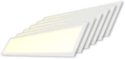 6x LED Paneel - 30x120 cm - 36 Watt - 4860lm (135lm/W) - 3000K warm wit - Flikkervrij - UGR22 - 5 jaar garantie