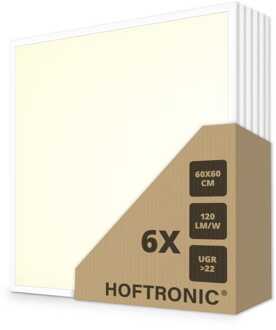 6x LED Paneel - 60x60 cm - 36 Watt - 4320lm (120lm/W) - 3000K warm wit - Flikkervrij - UGR22 - 50.000 branduren - Incl. Philips Certa Drive driver