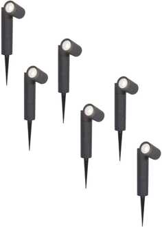 6x LED Prikspot Zwart IP65 GU10