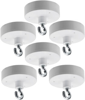 6x Magnetische ophang haken van metaal 4,3 cm