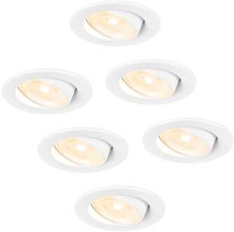 6x Malta - LED Inbouwspots Badkamer IP44 Wit