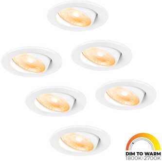 6x Malta - LED Inbouwspots Badkamer IP44 Wit