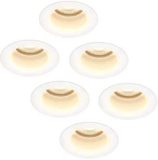 6x Mari - LED Inbouwspots Badkamer IP65 Wit