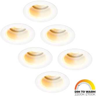 6x Mari - LED Inbouwspots Badkamer IP65 Wit