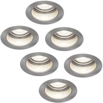 6x Mari - LED Inbouwspots Badkamer IP65 Zilver