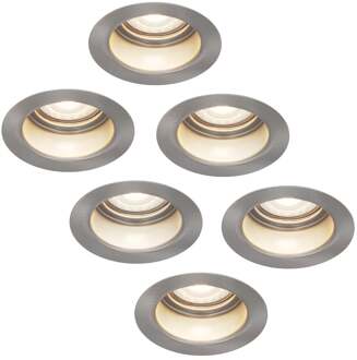 6x Mari - LED Inbouwspots Badkamer IP65 Zilver