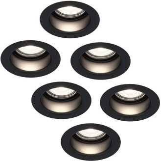 6x Mari - LED Inbouwspots Badkamer IP65 Zwart