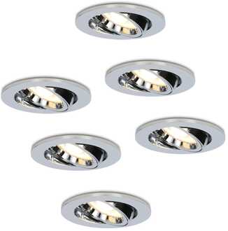 6x Maya - LED Inbouwspots Zilver
