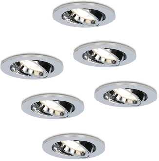 6x Maya - LED Inbouwspots Zilver