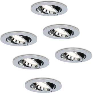 6x Maya - LED Inbouwspots Zilver