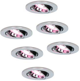 6x Maya Smart Inbouwspots RGBWW IP20 Zilver