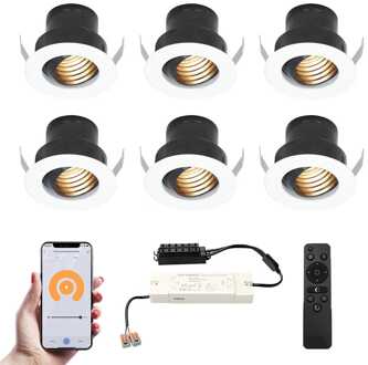 6x Medina - Mini LED spotjes 12V IP44 Wit