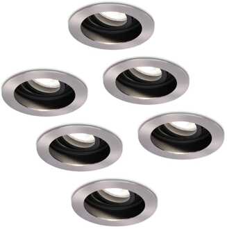 6x Mesa - LED Inbouwspots Aluminium Kantelbaar