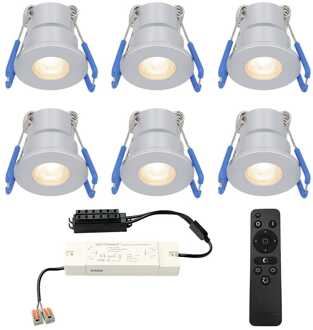 6x Milano - Mini LED spotjes 12V IP65 Dimbaar via Grijs